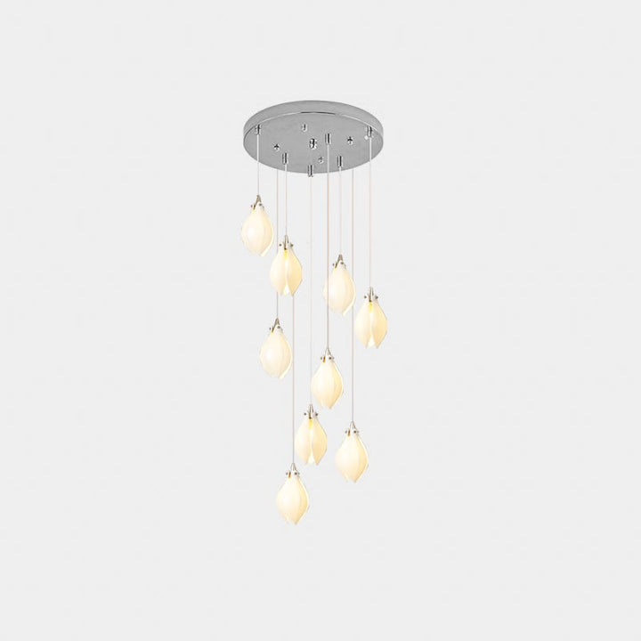 Lustra Suspension Lampe Céramique Florale Blanche - Neutralighting
