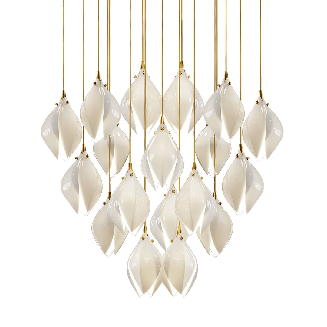 Lustra Suspension Lampe Céramique Florale Blanche - Neutralighting