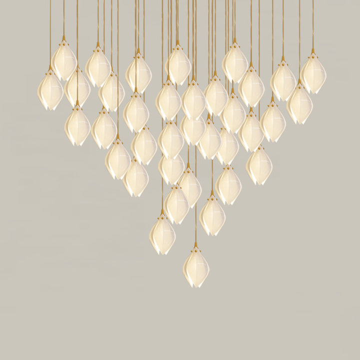 Lustra Suspension Lampe Céramique Florale Blanche - Neutralighting