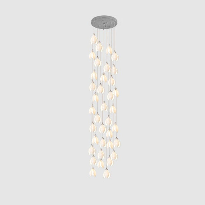 Lustra Suspension Lampe Céramique Florale Blanche - Neutralighting