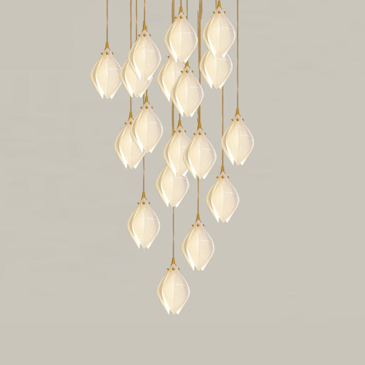 Lustra Suspension Lampe Céramique Florale Blanche - Neutralighting