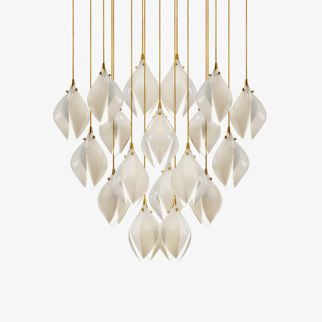 Lustra Suspension Lampe Céramique Florale Blanche - Neutralighting