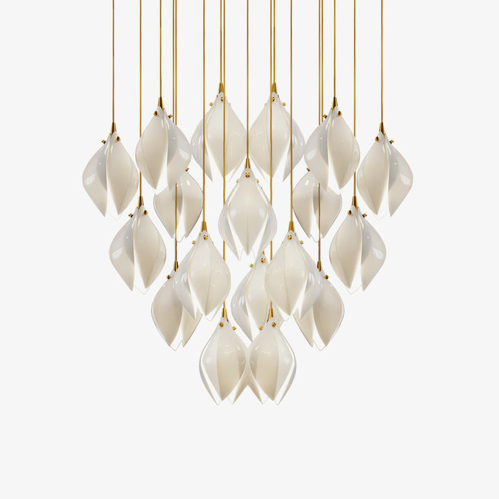 Lustra Suspension Lampe Céramique Florale Blanche - Neutralighting