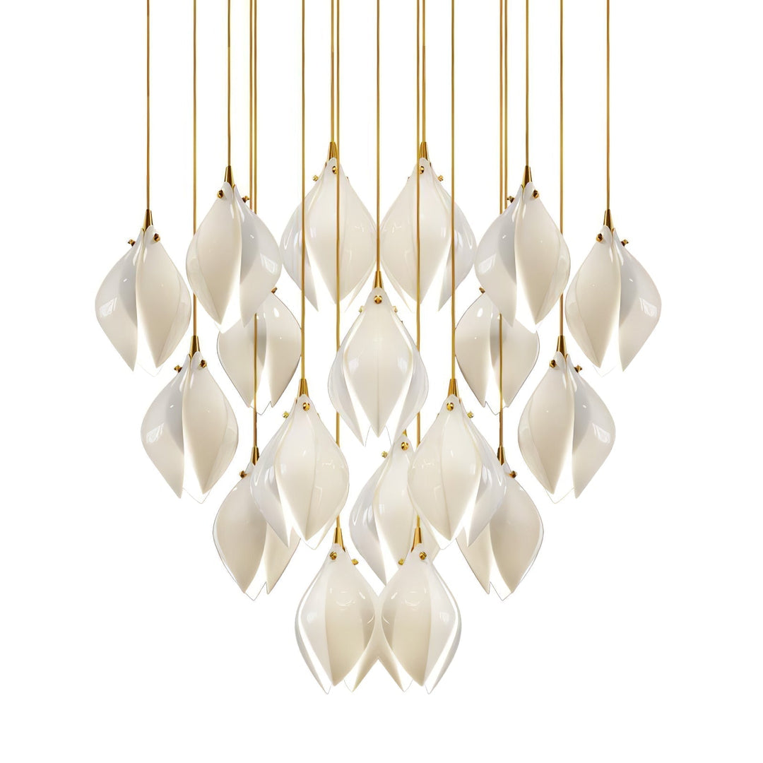 Lustra Suspension Lampe Céramique Florale Blanche - Neutralighting
