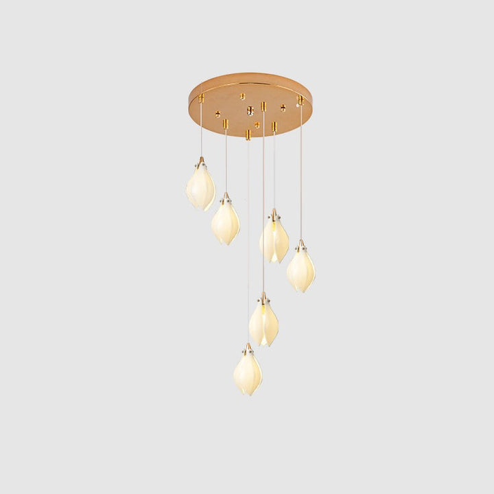 Lustra Suspension Lampe Céramique Florale Blanche - Neutralighting