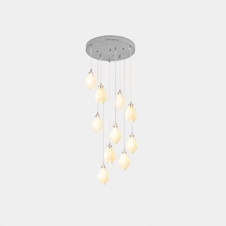 Lustra Suspension Lampe Céramique Florale Blanche - Neutralighting