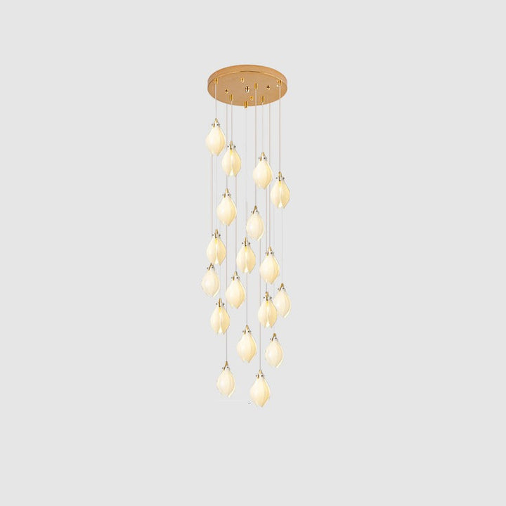 Lustra Suspension Lampe Céramique Florale Blanche - Neutralighting