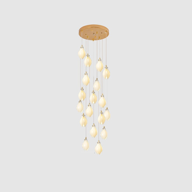 Lustra Suspension Lampe Céramique Florale Blanche - Neutralighting