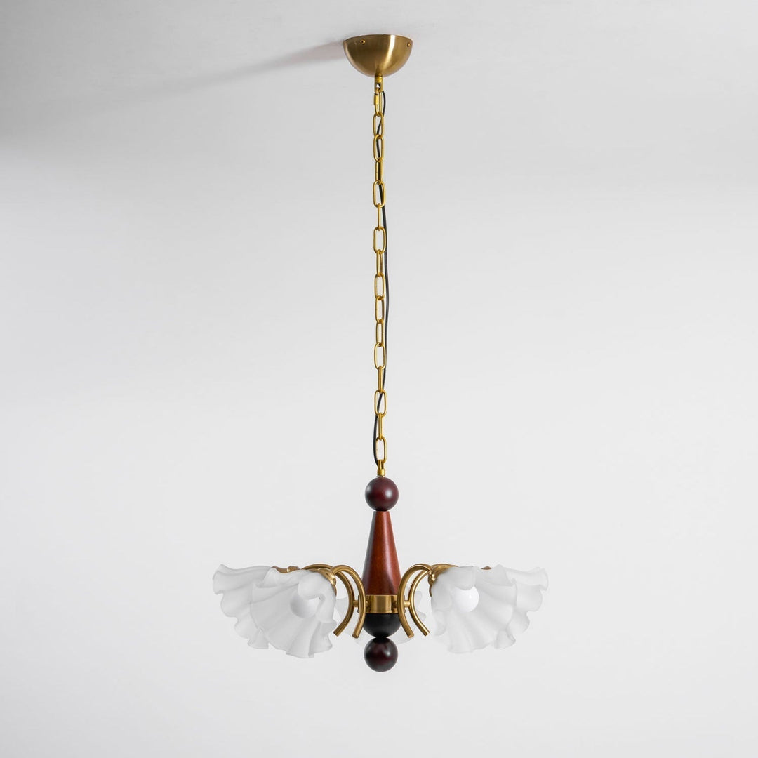 Ilvinan Chandelier Bois Verre Élégance Traditionnelle - Neutralighting