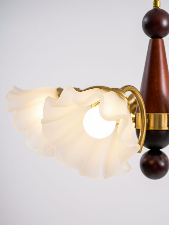 Ilvinan Chandelier Bois Verre Élégance Traditionnelle - Neutralighting