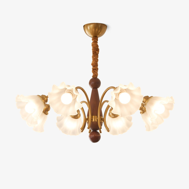 Ilvinan Chandelier Bois Verre Élégance Traditionnelle - Neutralighting
