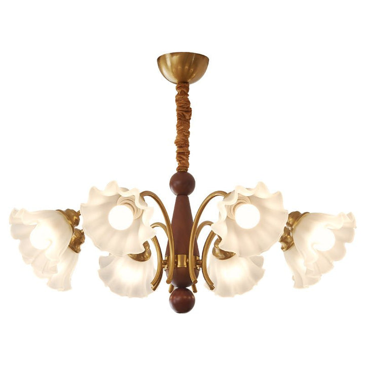Ilvinan Chandelier Bois Verre Élégance Traditionnelle - Neutralighting