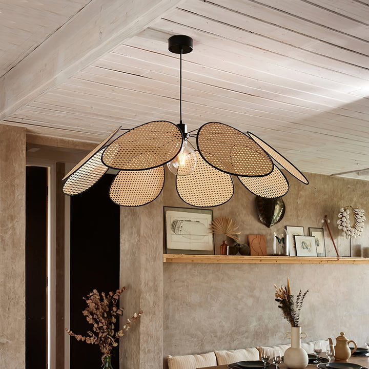 Orvara Lampe Pendante Pétale Rattan Fleur - Neutralighting