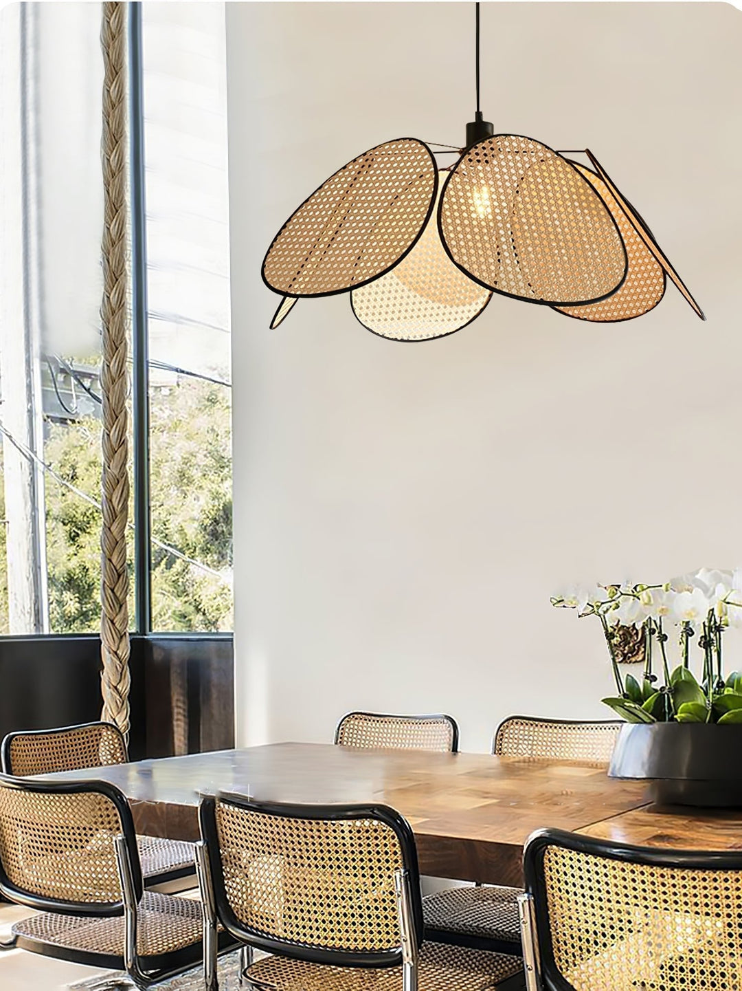 Orvara Lampe Pendante Pétale Rattan Fleur - Neutralighting