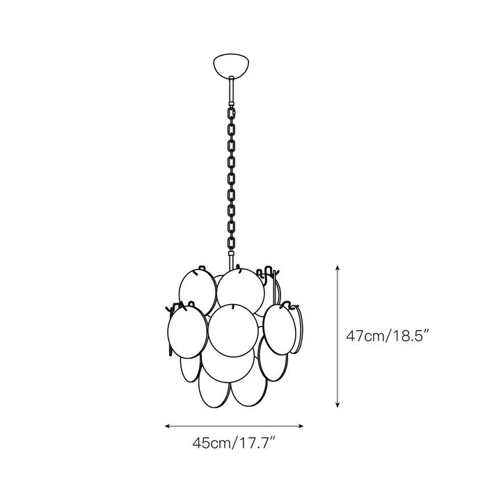 BlWaegnuvyj Individuel Créativité Disque Métal Verre Lustre - Neutralighting