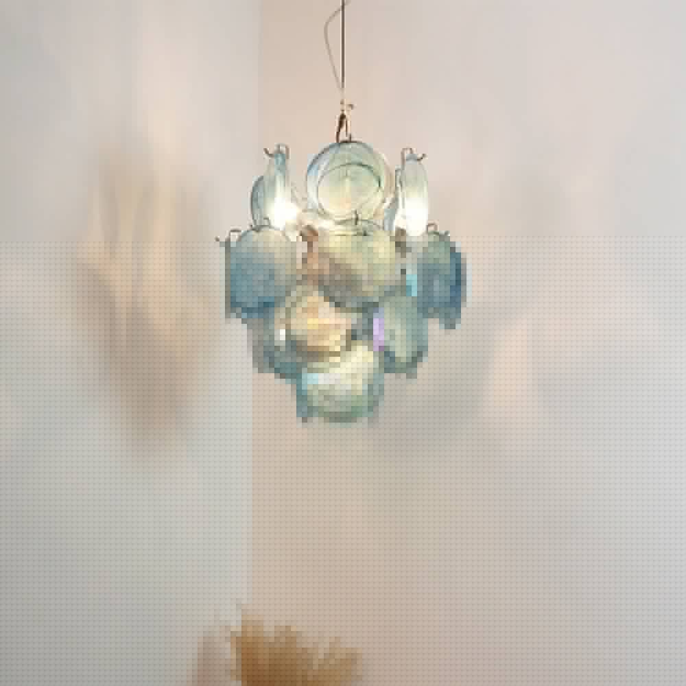 Aurora Chandelier en Verre de Murano Bleu Disque Vintage - Neutralighting