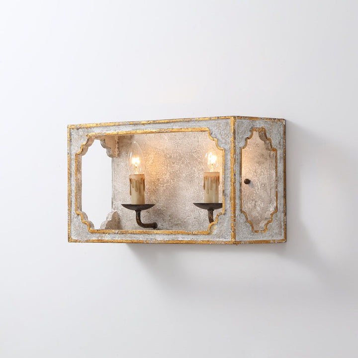 Vatnuvyd Rustique Cube Bois Métal Applique Murale - Neutralighting