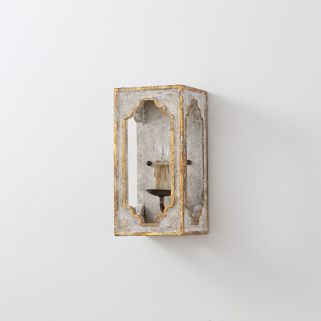 Vatnuvyd Rustique Cube Bois Métal Applique Murale - Neutralighting