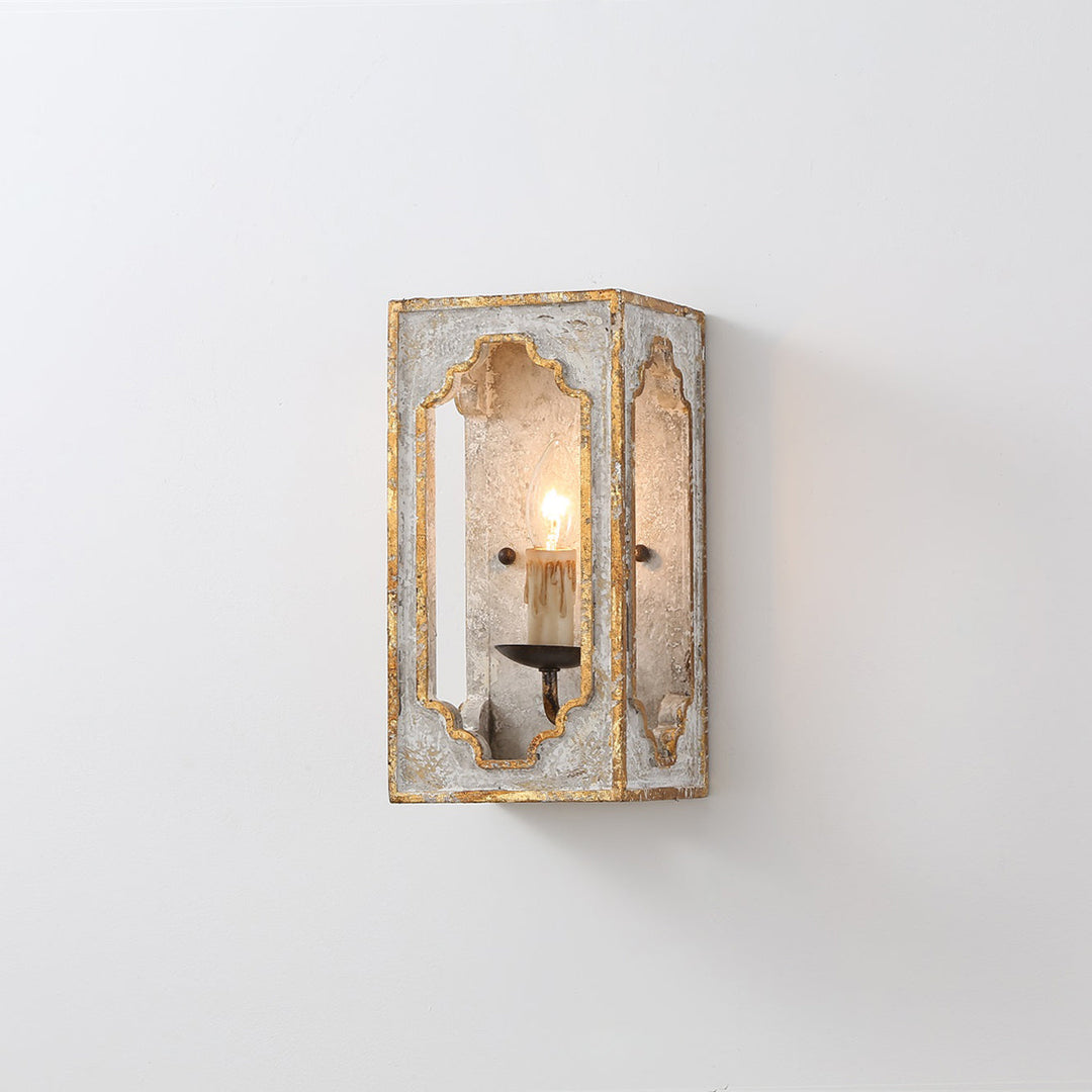 Vatnuvyd Rustique Cube Bois Métal Applique Murale - Neutralighting