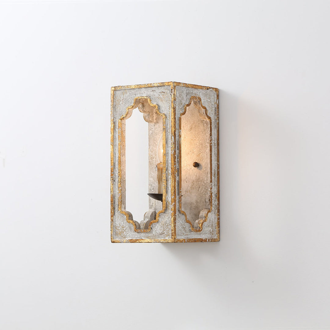 Vatnuvyd Rustique Cube Bois Métal Applique Murale - Neutralighting