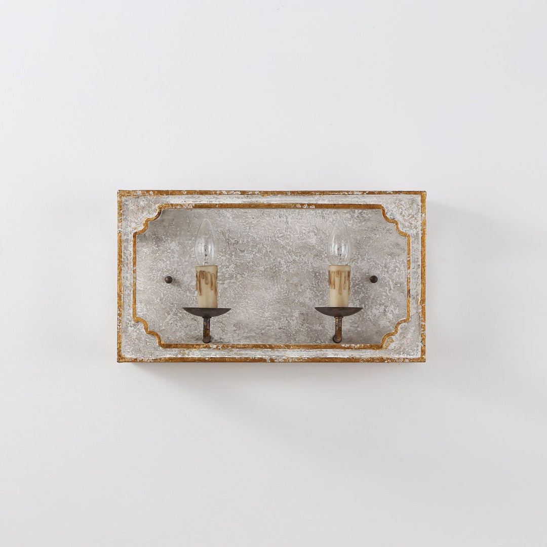Vatnuvyd Rustique Cube Bois Métal Applique Murale - Neutralighting