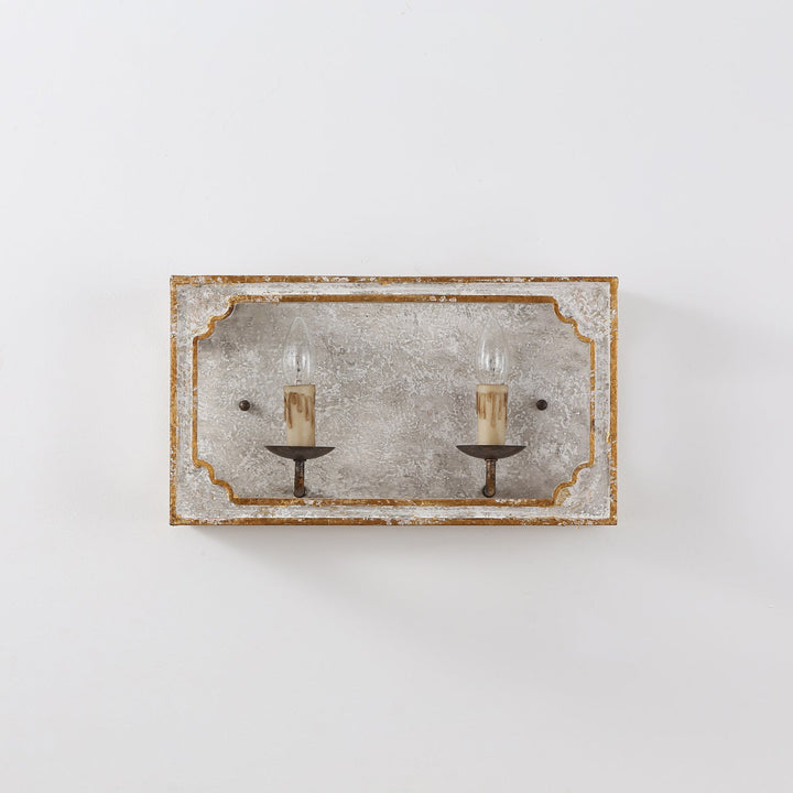 Vatnuvyd Rustique Cube Bois Métal Applique Murale - Neutralighting
