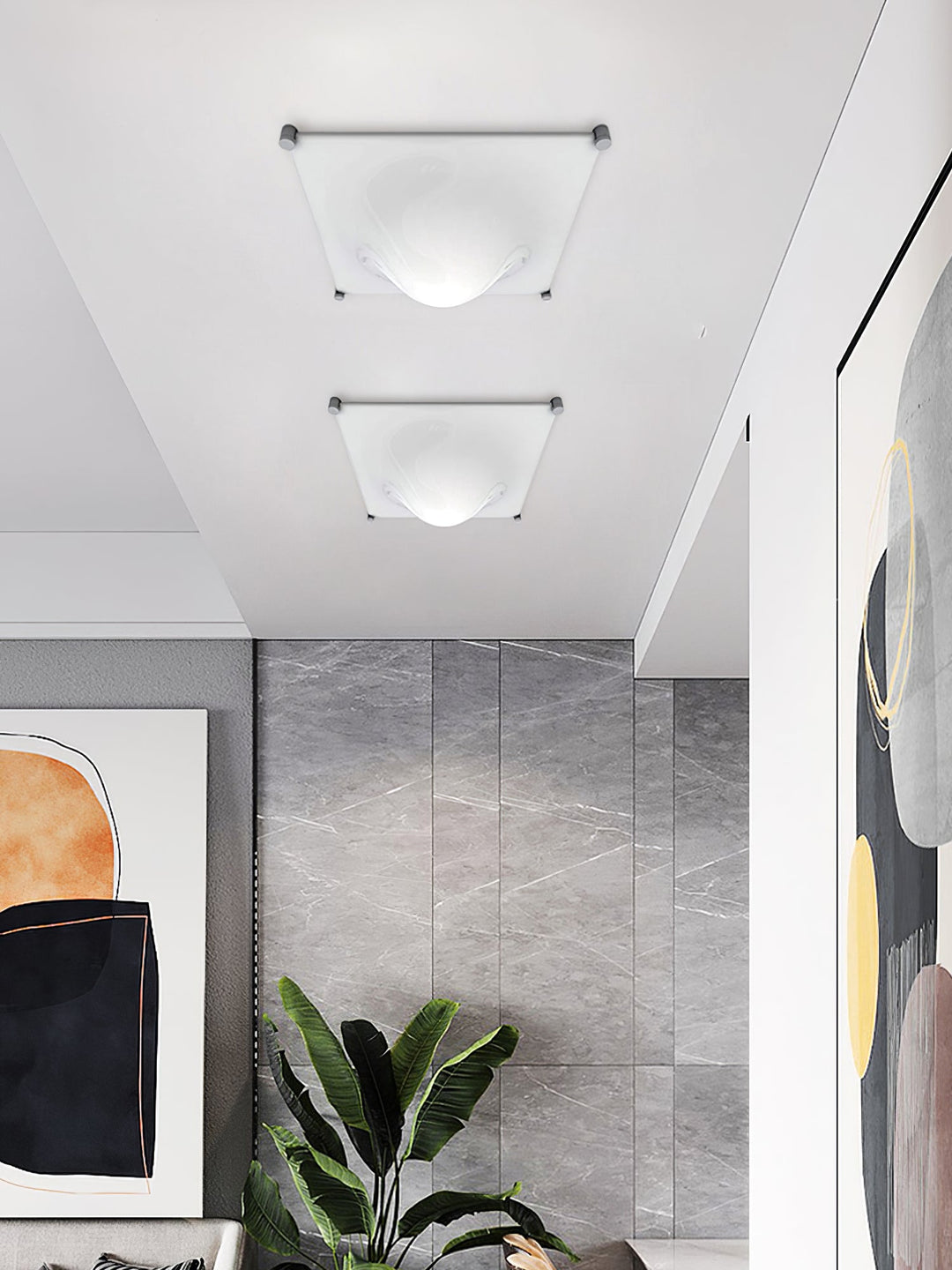 Bolla Plafonnier Courbe Triangle Abat-jour Minimaliste - Neutralighting