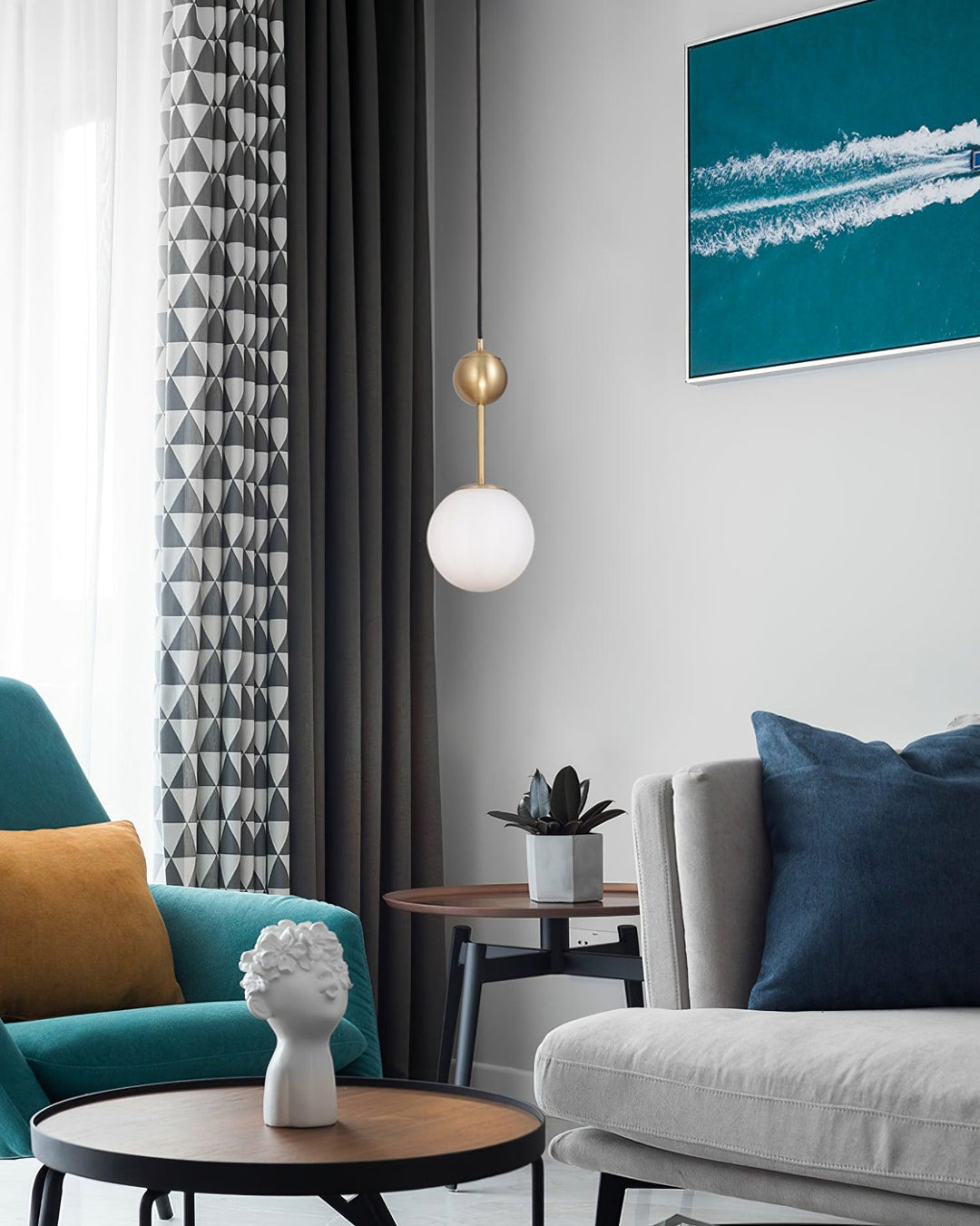 Aviaran Suspension Classique Laiton Verre - Neutralighting