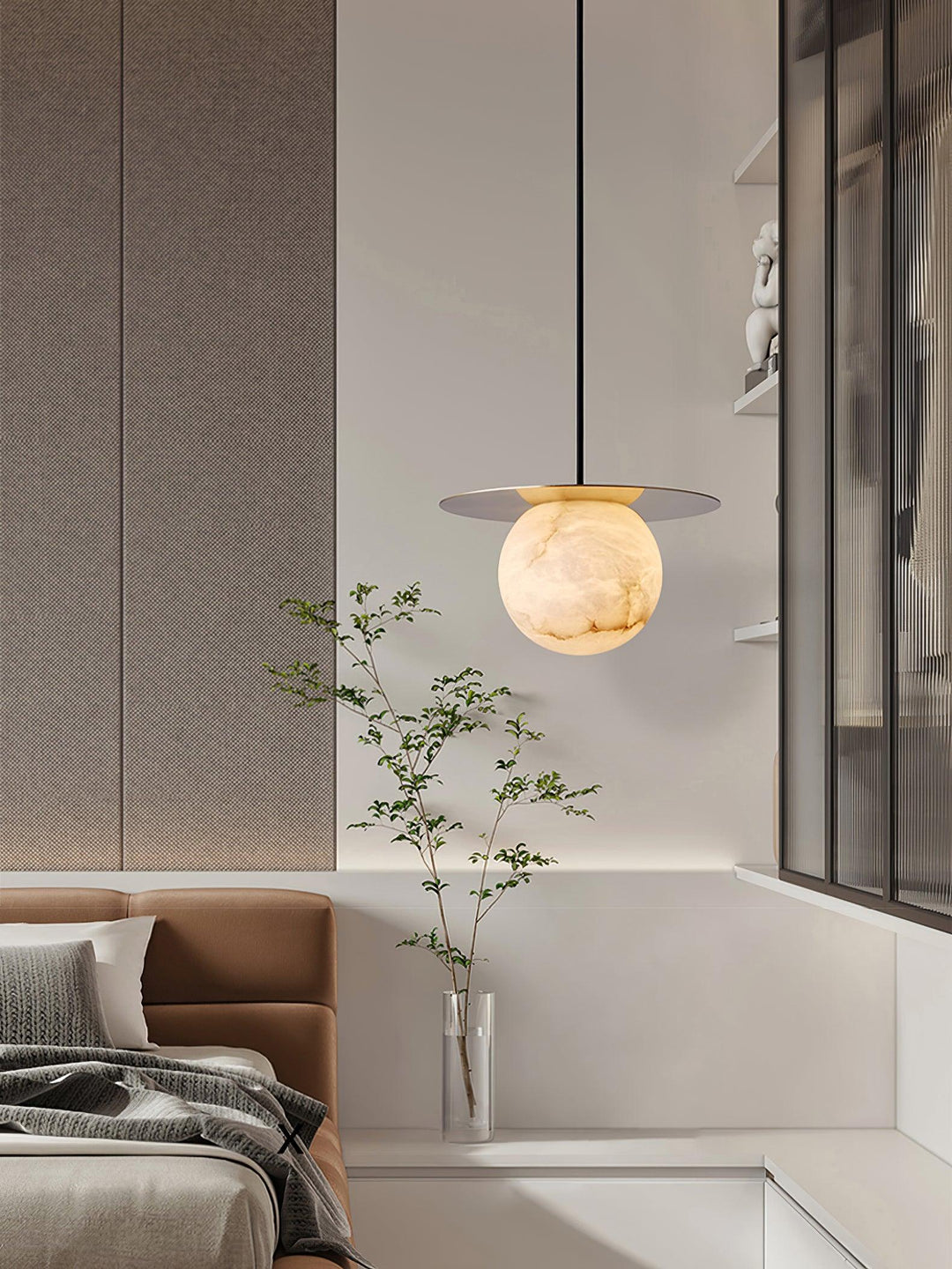 Nyvelyra Suspension Sphérique en Albâtre - Neutralighting