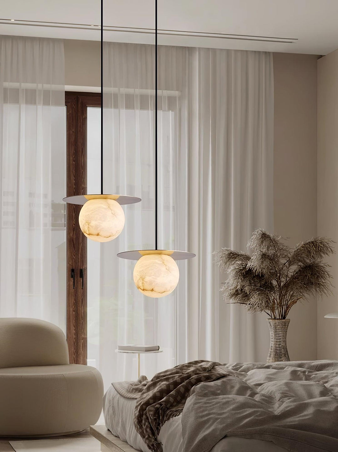 Nyvelyra Suspension Sphérique en Albâtre - Neutralighting