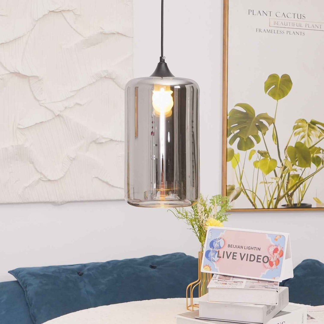June Suspension Luminaire Industriel Verre Gris Fumé - Neutralighting