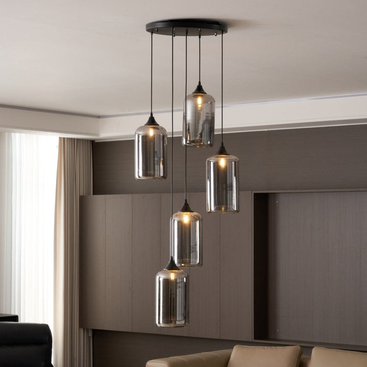 June Suspension Luminaire Industriel Verre Gris Fumé - Neutralighting