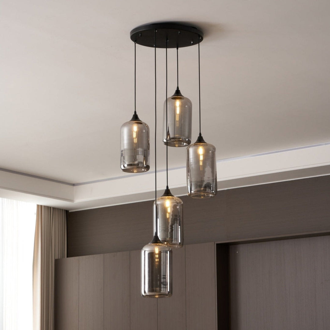 June Suspension Luminaire Industriel Verre Gris Fumé - Neutralighting