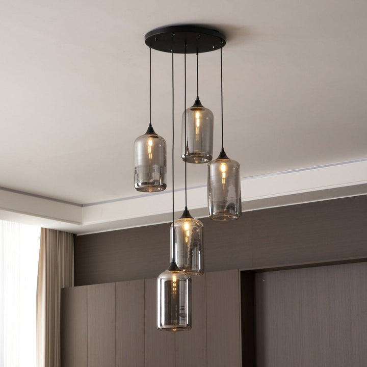 June Suspension Luminaire Industriel Verre Gris Fumé - Neutralighting