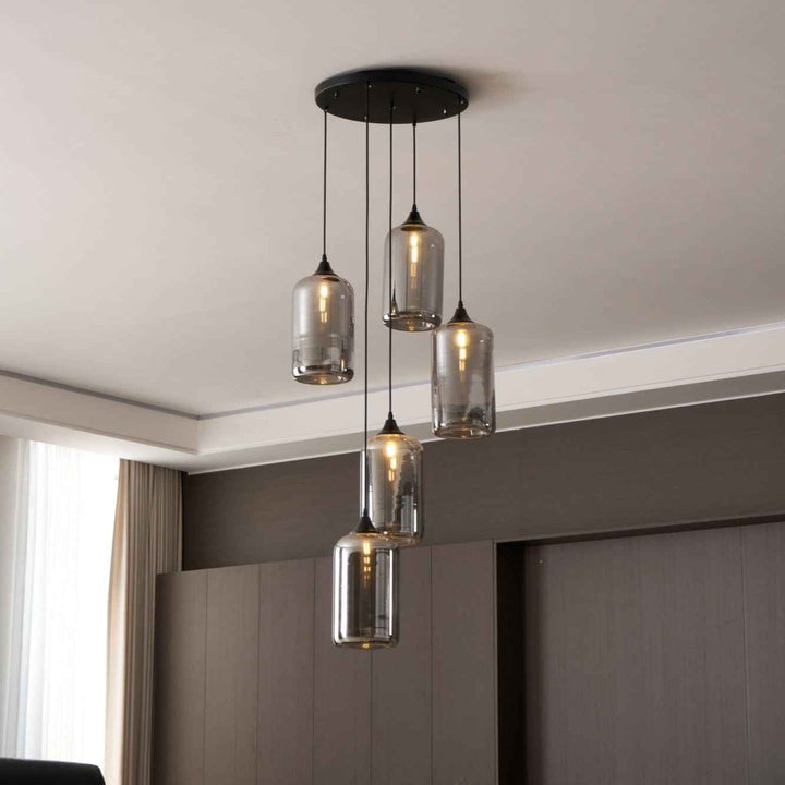 June Suspension Luminaire Industriel Verre Gris Fumé - Neutralighting