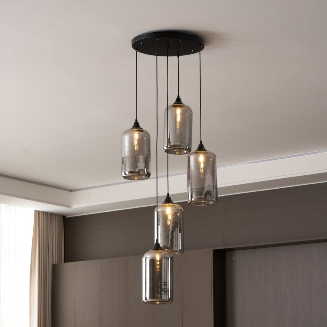 June Suspension Luminaire Industriel Verre Gris Fumé - Neutralighting