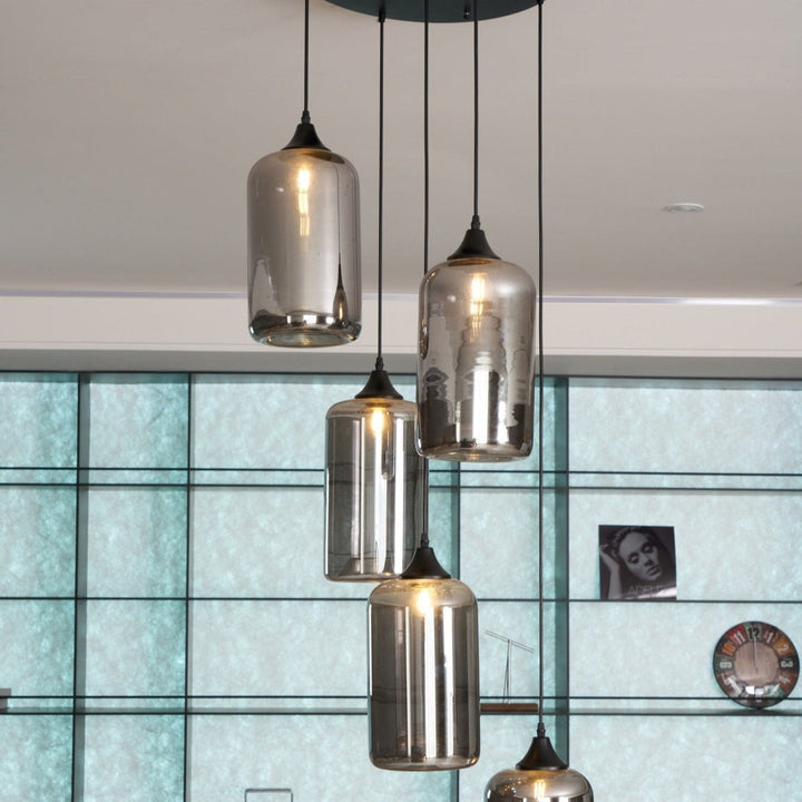 June Suspension Luminaire Industriel Verre Gris Fumé - Neutralighting