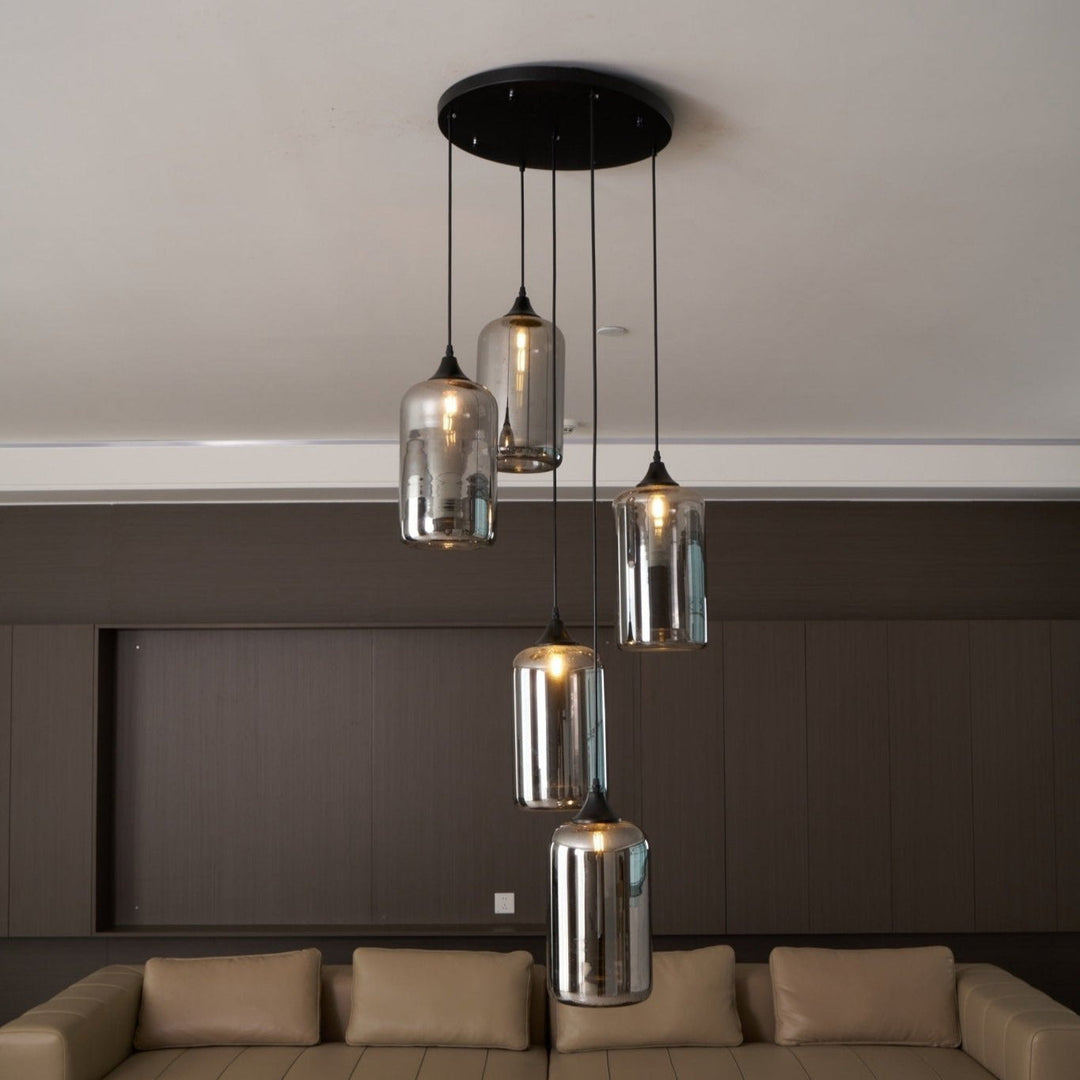June Suspension Luminaire Industriel Verre Gris Fumé - Neutralighting