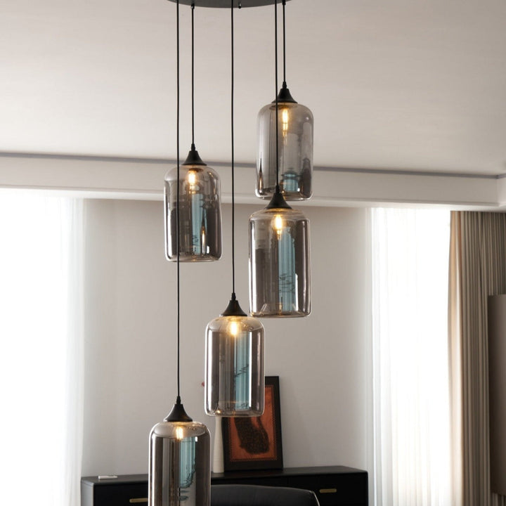 June Suspension Luminaire Industriel Verre Gris Fumé - Neutralighting