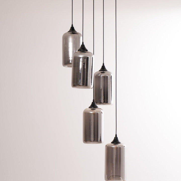 June Suspension Luminaire Industriel Verre Gris Fumé - Neutralighting