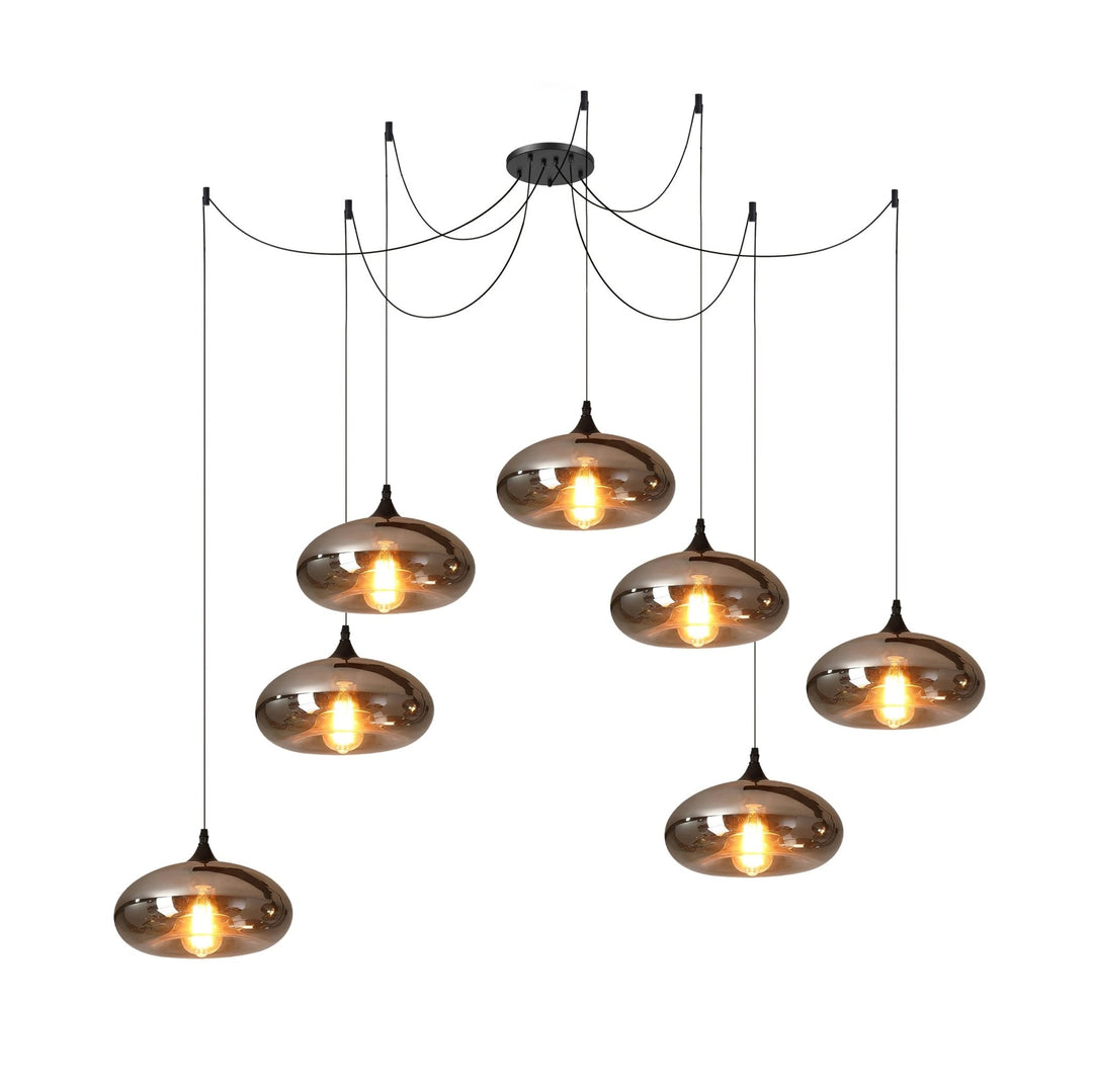 June Suspension Luminaire Industriel Verre Gris Fumé - Neutralighting
