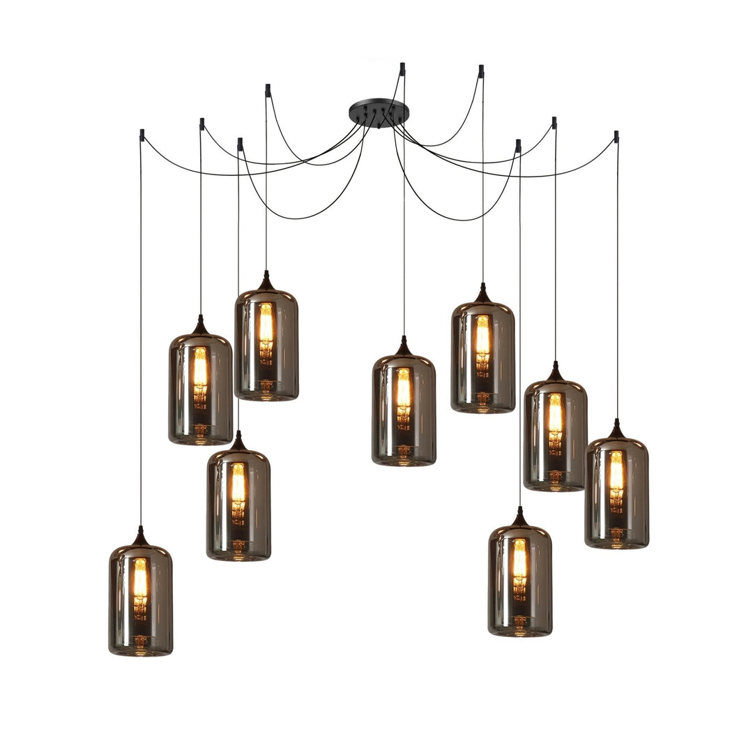 June Suspension Luminaire Industriel Verre Gris Fumé - Neutralighting