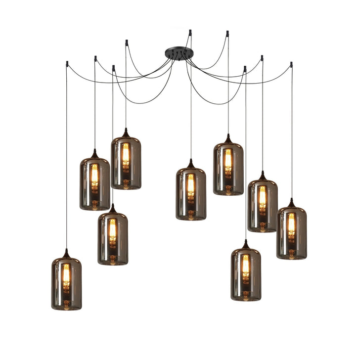 June Suspension Luminaire Industriel Verre Gris Fumé - Neutralighting