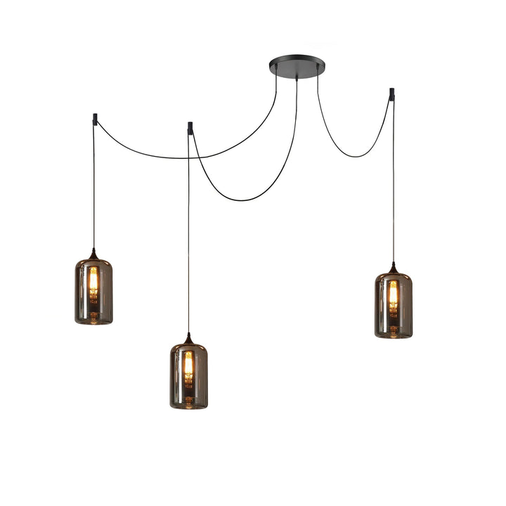 June Suspension Luminaire Industriel Verre Gris Fumé - Neutralighting