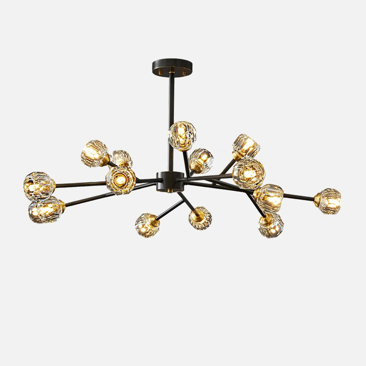 Lustra Suspension Lampe Boule en Cristal et Laiton en Grappe - Neutralighting