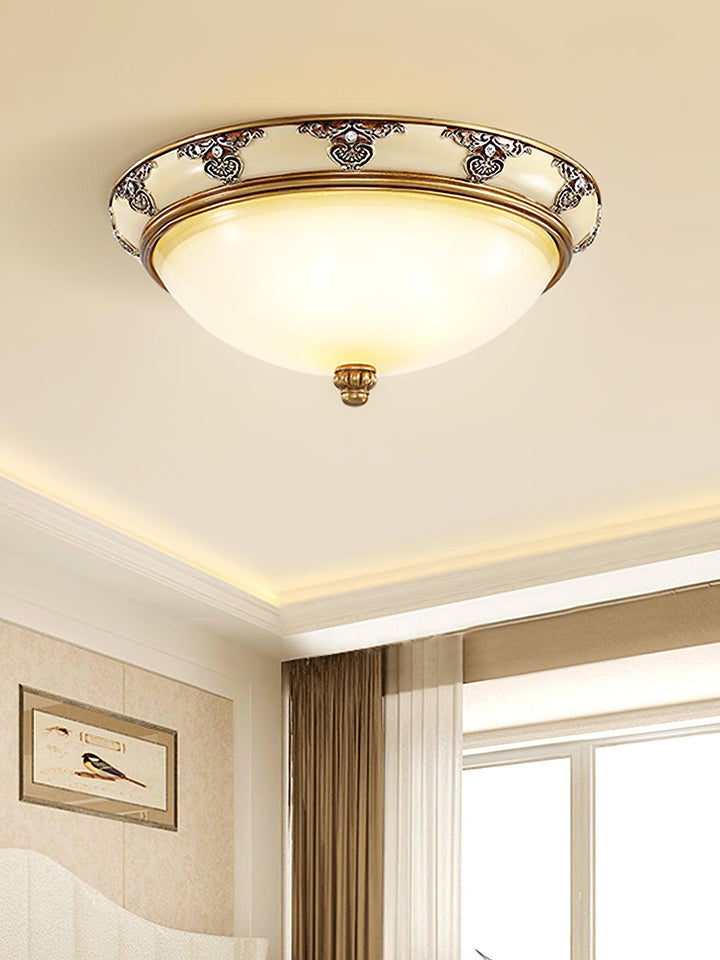 Solara Lampe Plafonnier en Verre Opale Antique Vintage - Neutralighting