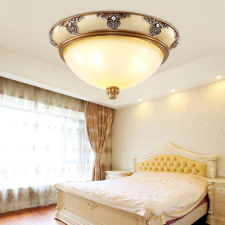 Solara Lampe Plafonnier en Verre Opale Antique Vintage - Neutralighting