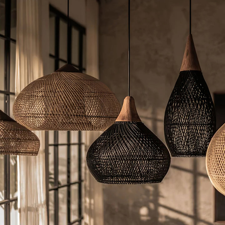 Solara Suspension Rotin Tressé Swag - Neutralighting