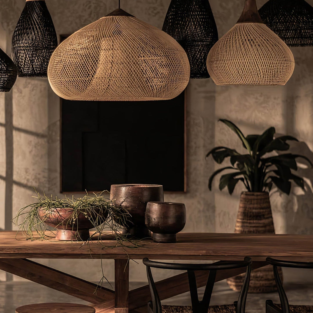 Evelyn Suspension en Rotin Tressé pour Salon - Neutralighting