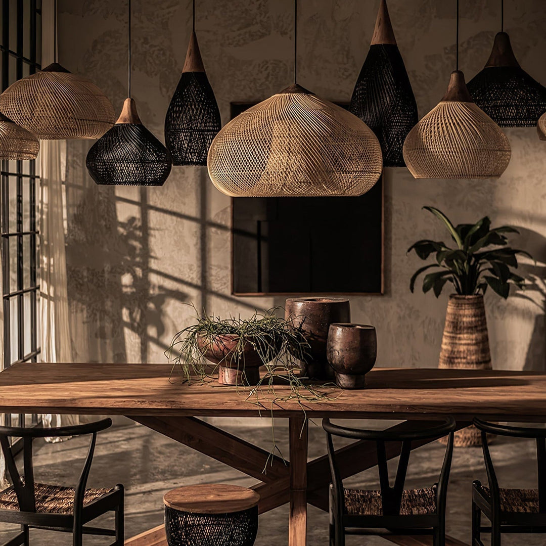 Evelyn Suspension en Rotin Tressé pour Salon - Neutralighting